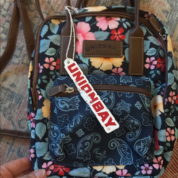 UNIONBAY Floral Backpack - Blue and Pink - Picture 2 of 4